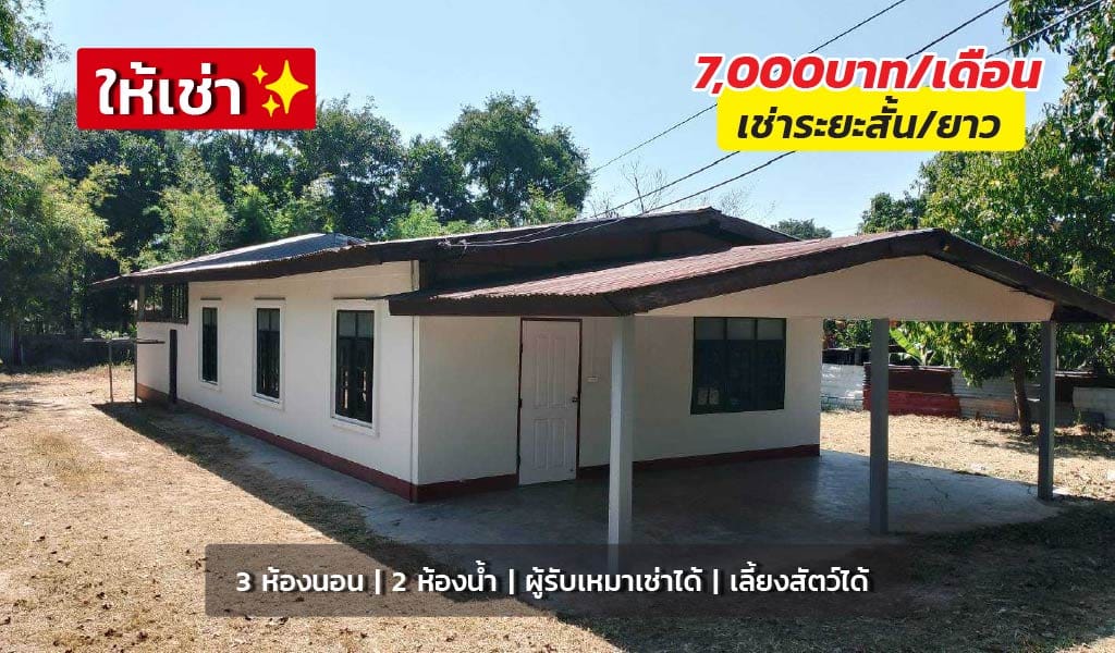 บ้านเช่าอุบล เลขที่ 635 บ้านเช่าใกล้ รพ.50 พรรษา 200 ตร.ว. ระยะสั้น/ยาว ผู้รับเหมาเช่าได้